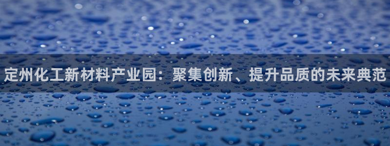 新城平台线路登录不上去怎么回事儿：定州化工新材料产业园：聚集